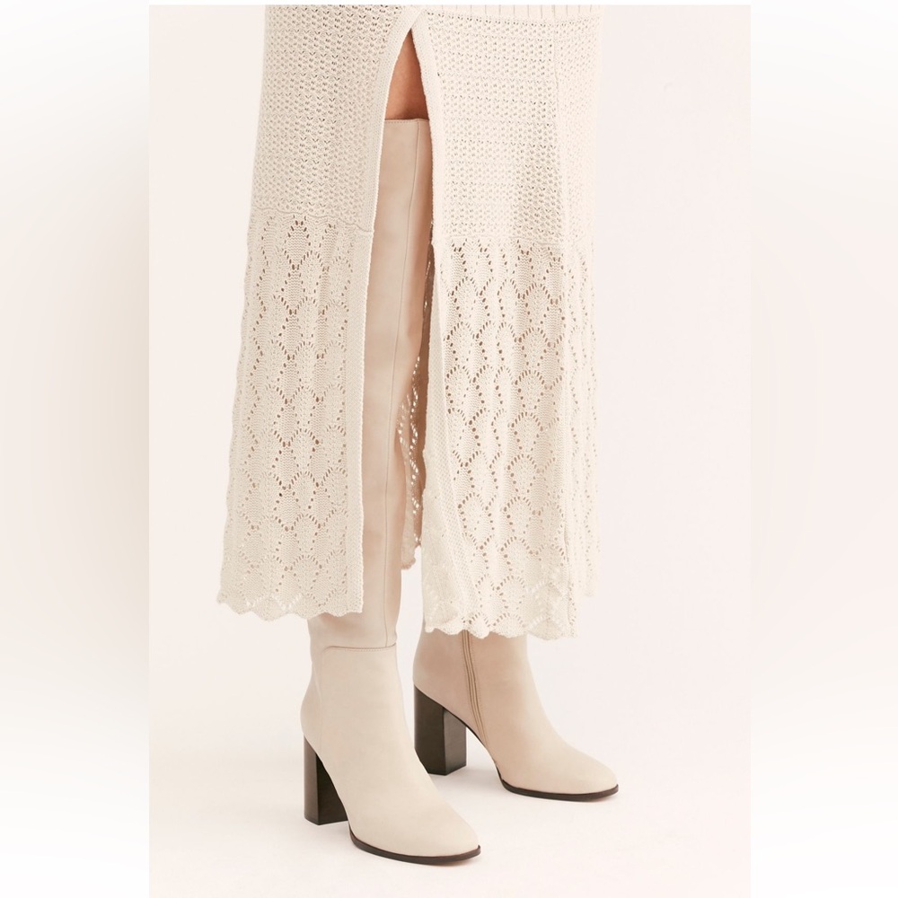 NIB Free People Jeffrey Campbell Ollie Over-the-Knee Boots in Light Grey Leather